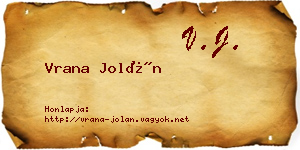 Vrana Jolán névjegykártya