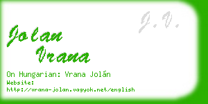 jolan vrana business card