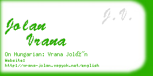 jolan vrana business card